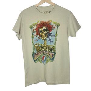 2009 Grateful Dead Skeleton Crew Neck T-Shirt Liquid Blue Sz Small